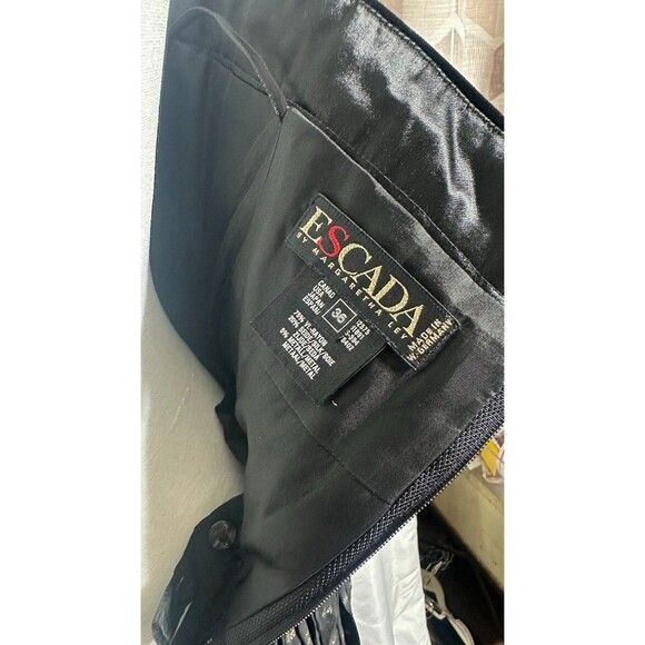 Escada Tulle Black & Gold Dress Gown Silk & Gold Metallic Thread Size 36 - Picture 4 of 5